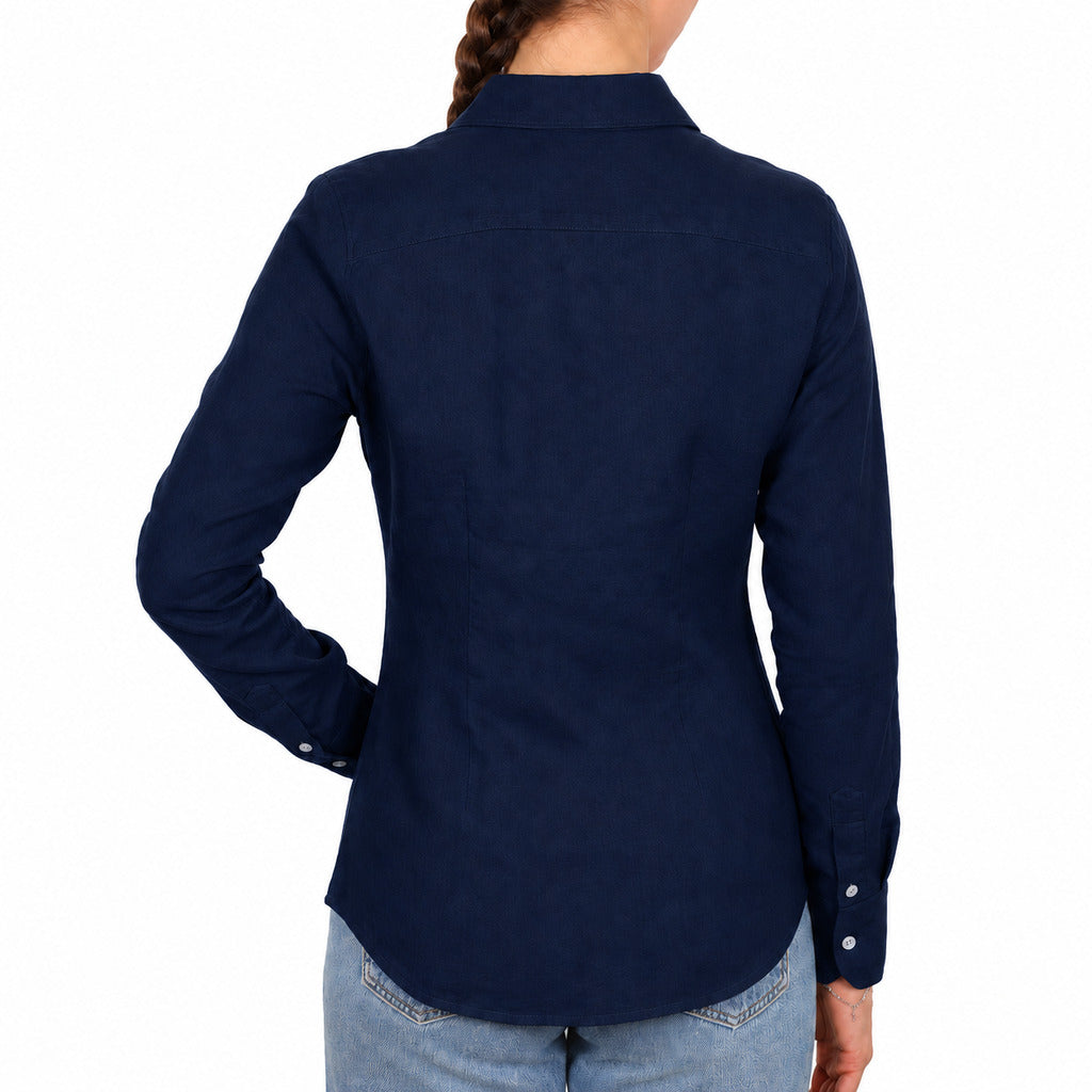 camicia lino blu notte