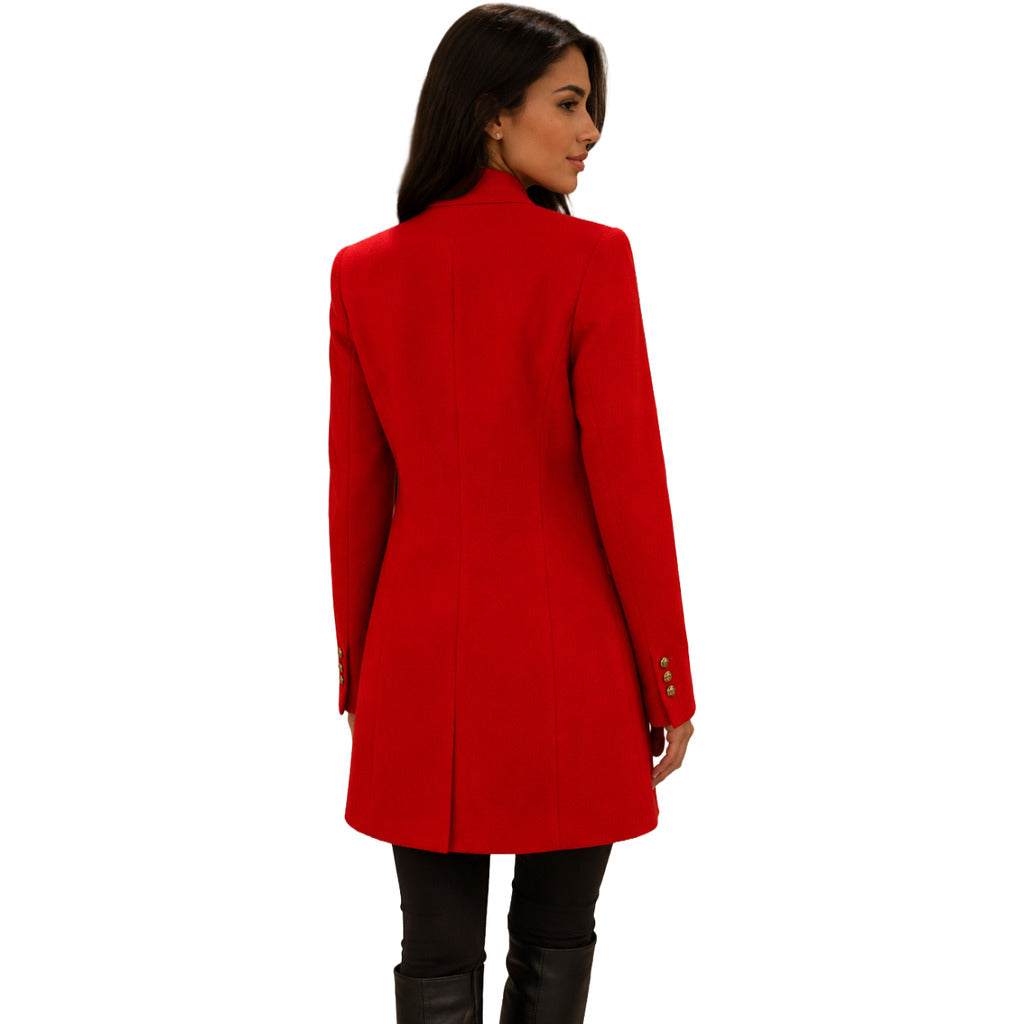 cappotto monopetto rosso