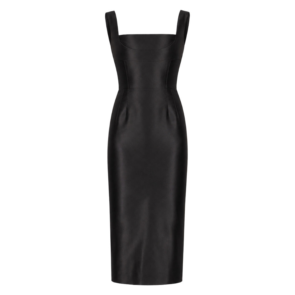 abito nero con spalline
