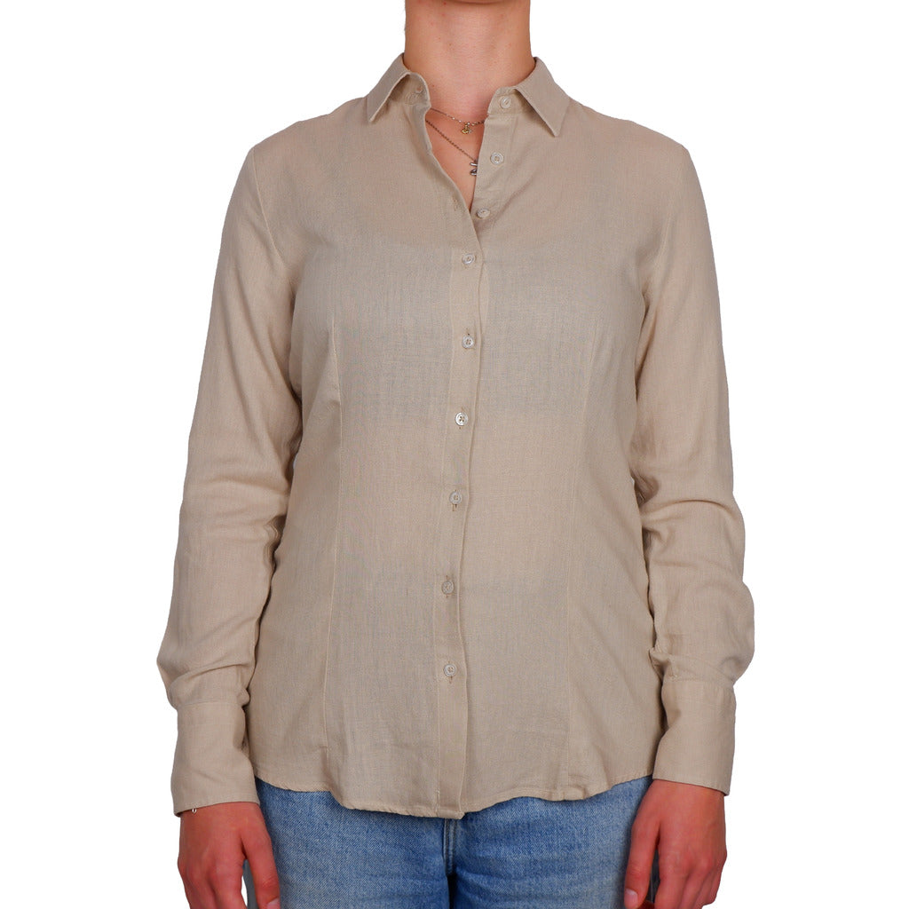 camicia lino beige