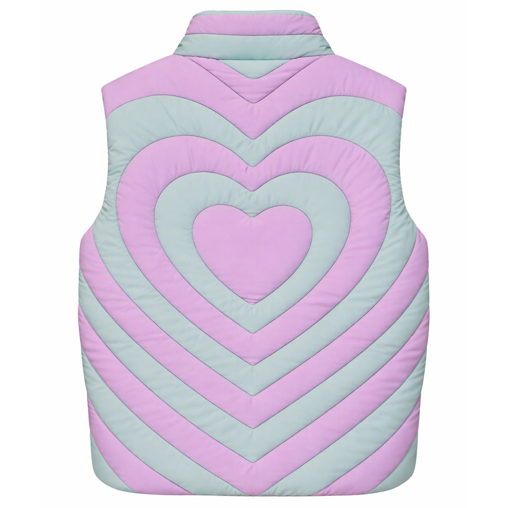 gilet trapuntato con stampa