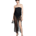 abito lungo con tulle