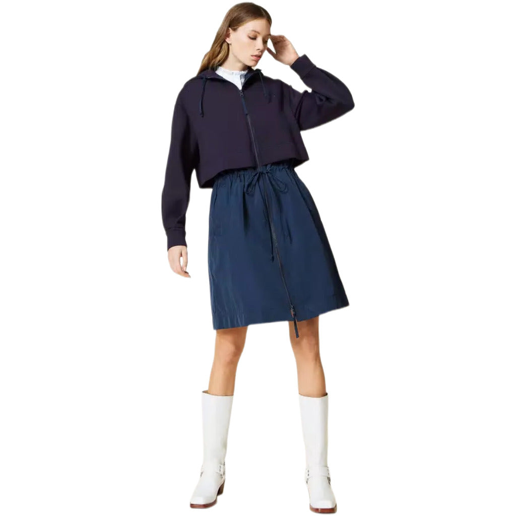 Parka in tessuto scuba e taffetà