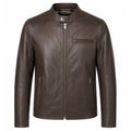 giacca pelle di capra marrone Schott
