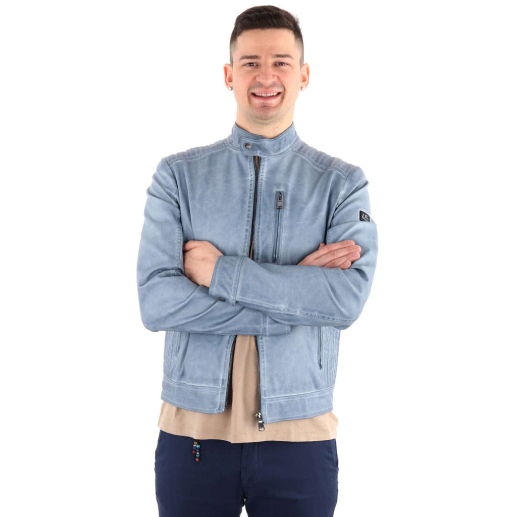 giacca ecopelle denim