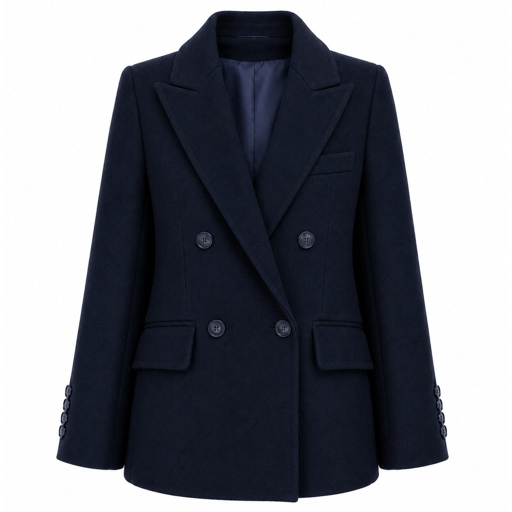 cappotto corto doppiopetto blu
