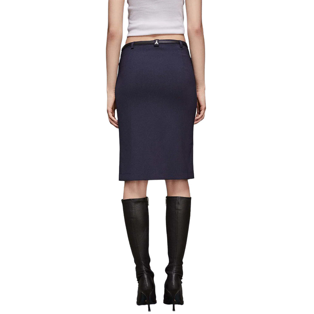 Gonna longuette navy