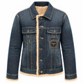 giacca in denim con pelliccia