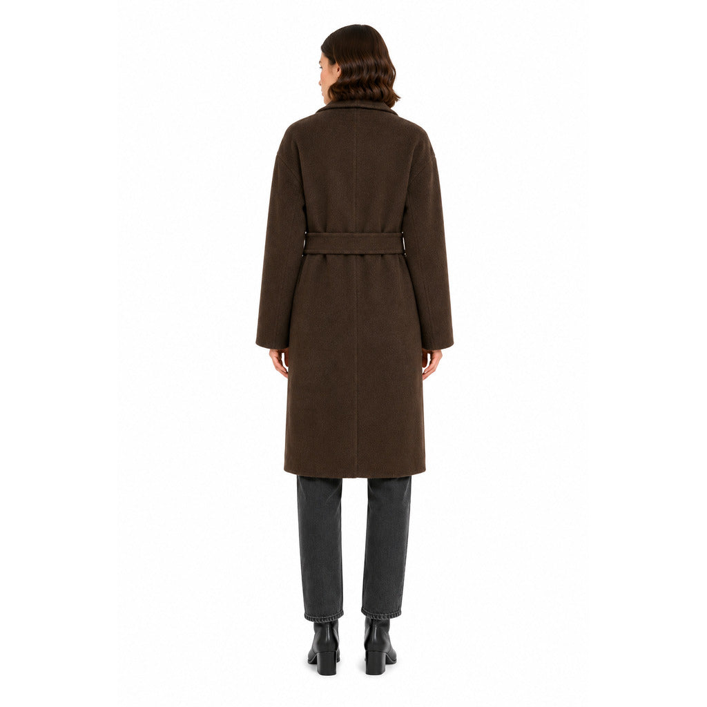 cappotto lungo lana con cintura