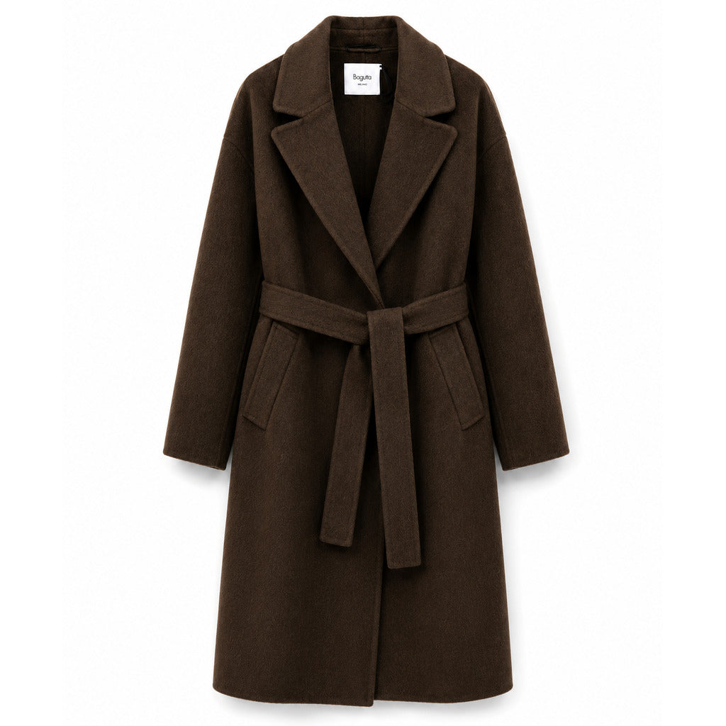 cappotto lungo lana con cintura