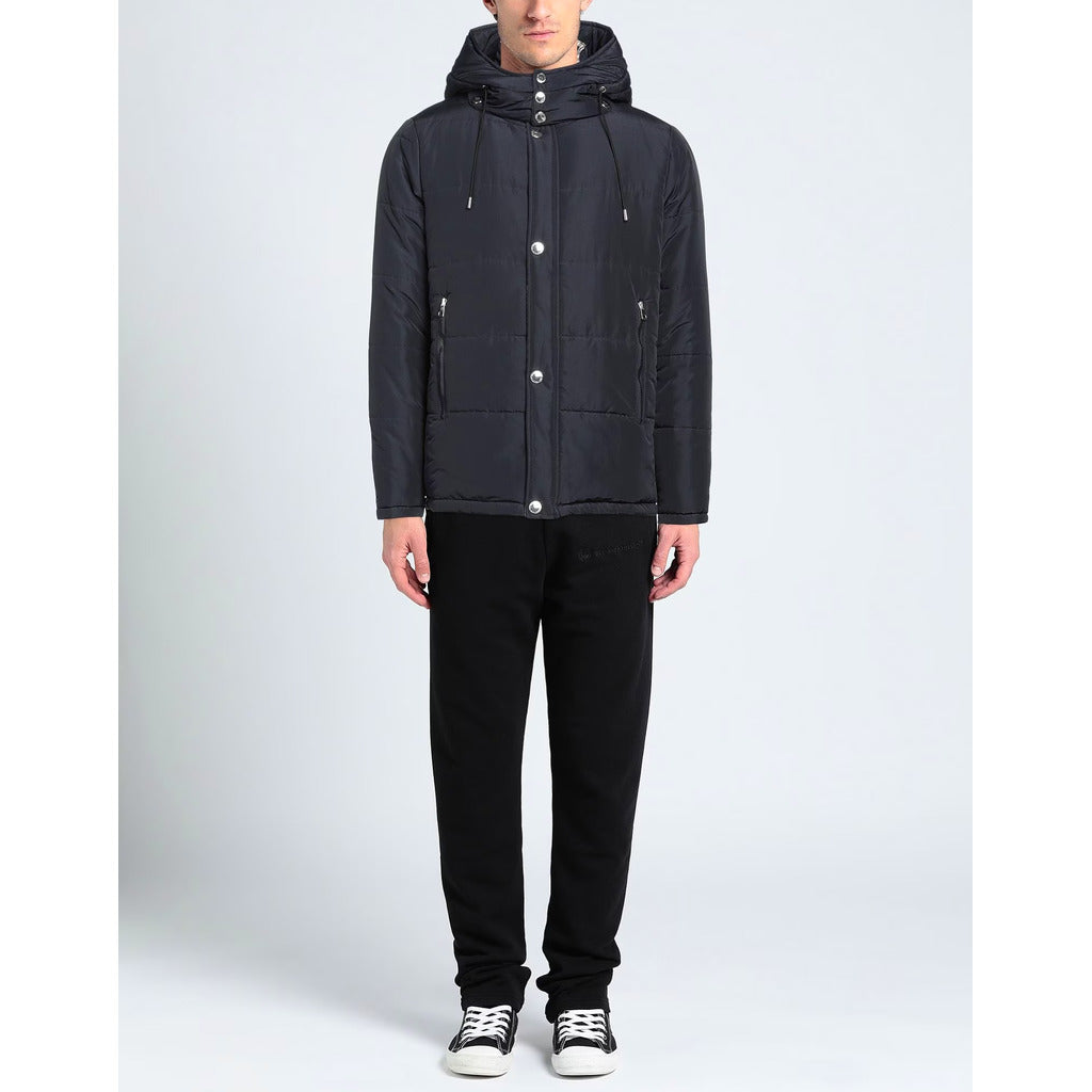 Aquascutum giubbotto, colore blu, cappuccio removibile
