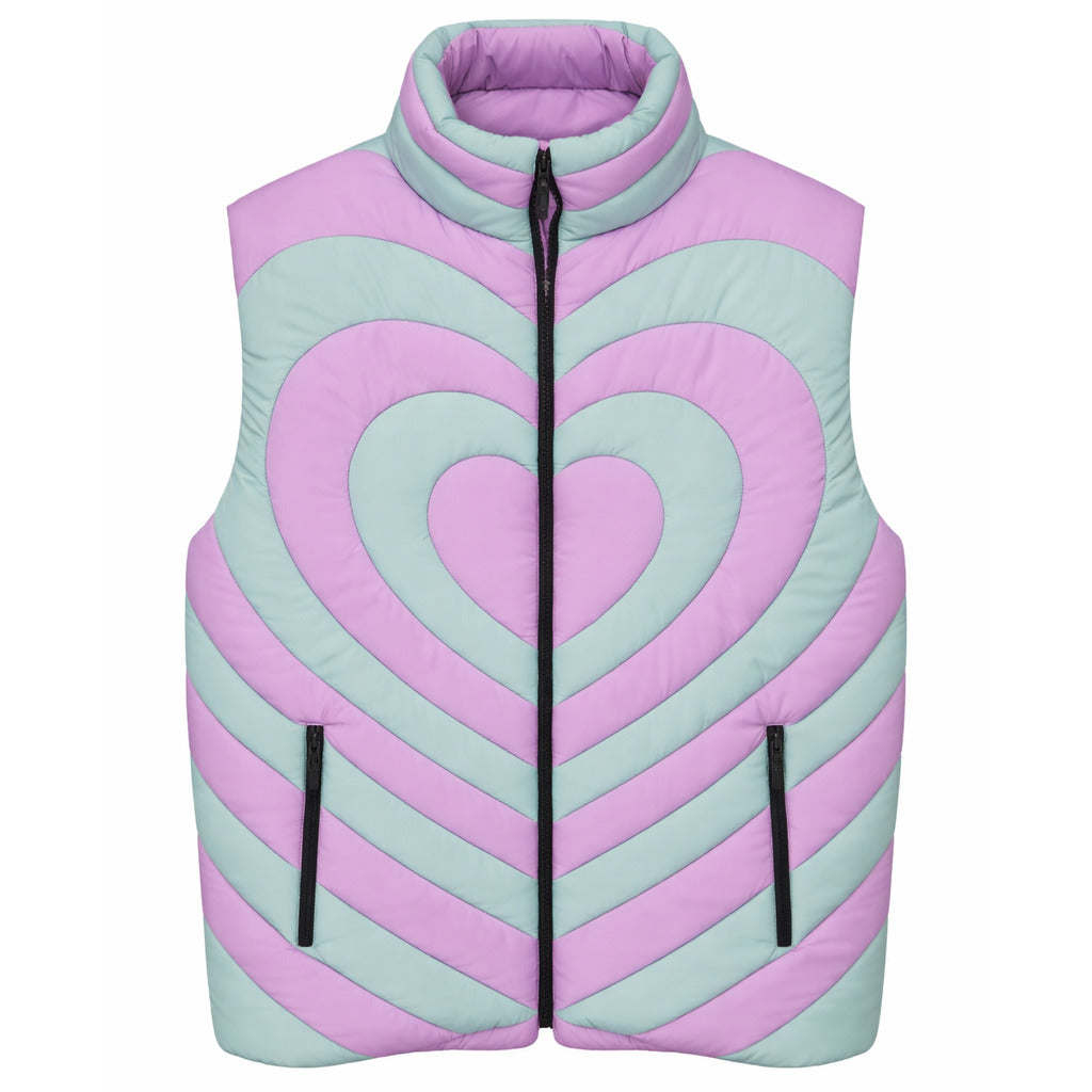 gilet trapuntato con stampa