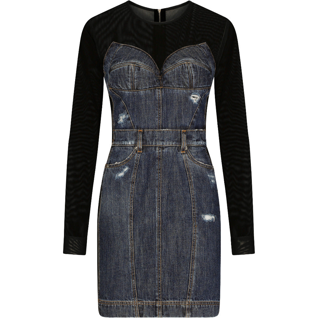abito corto in denim