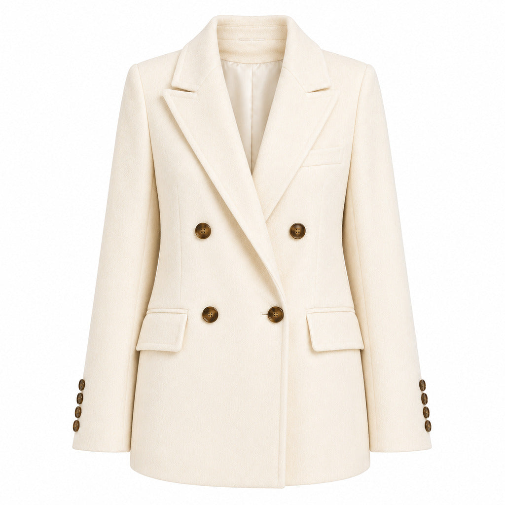 cappotto corto doppiopetto panna