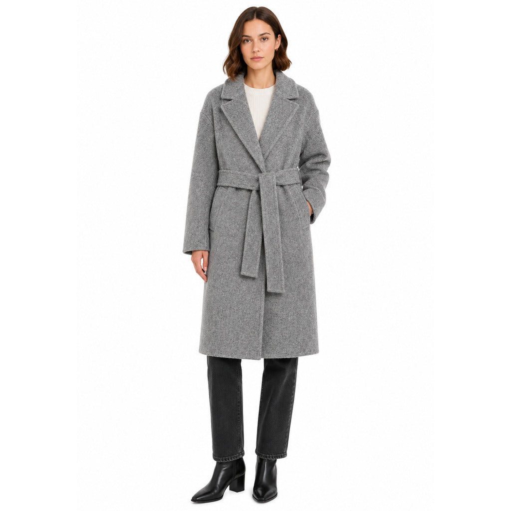 cappotto lungo lana con cintura