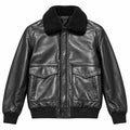 giacca pelle con colletto pelliccia