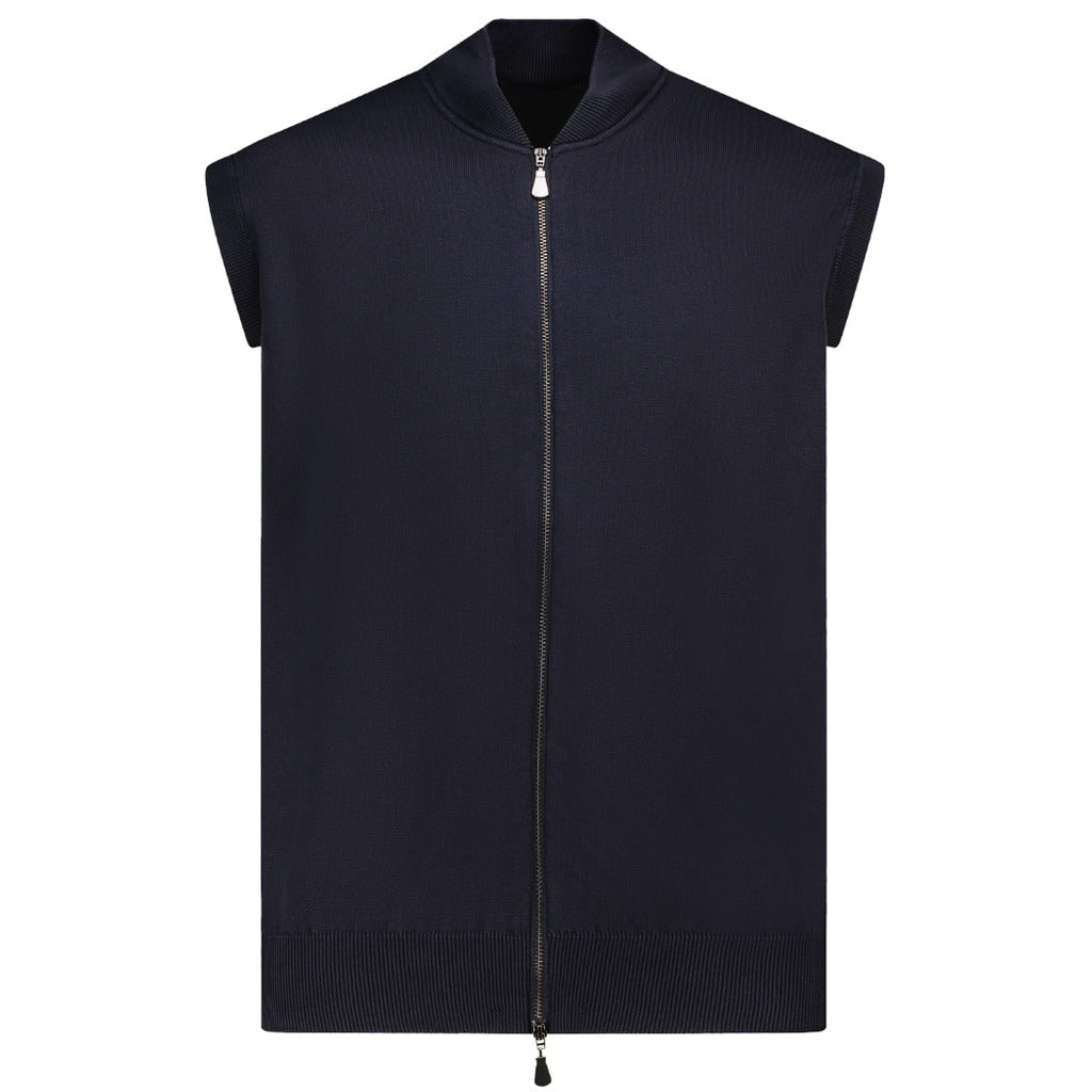 gilet con zip blu notte
