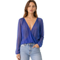camicia semi trasparente blu