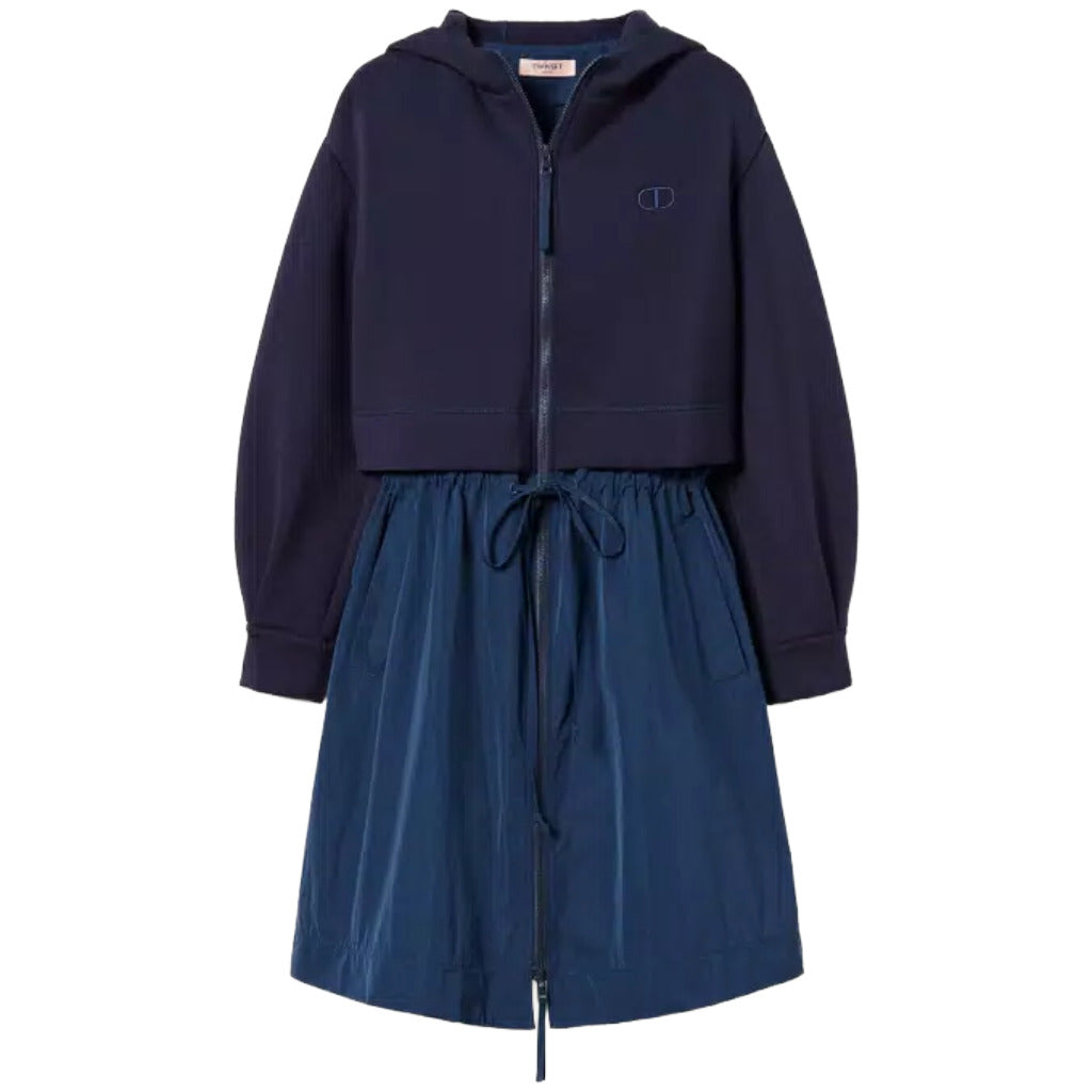 Parka in tessuto scuba e taffetà