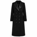 cappotto lungo con rever raso