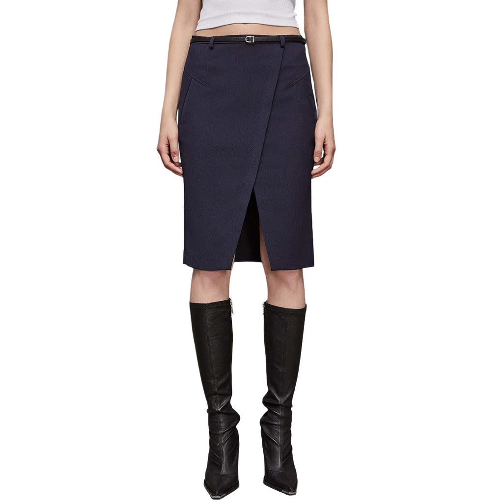 Gonna longuette navy