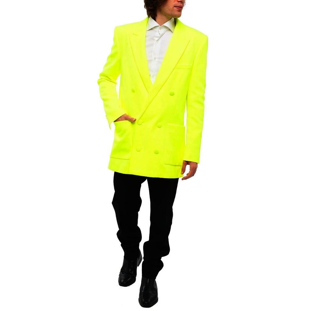 blazer doppiopetto giallo fluo