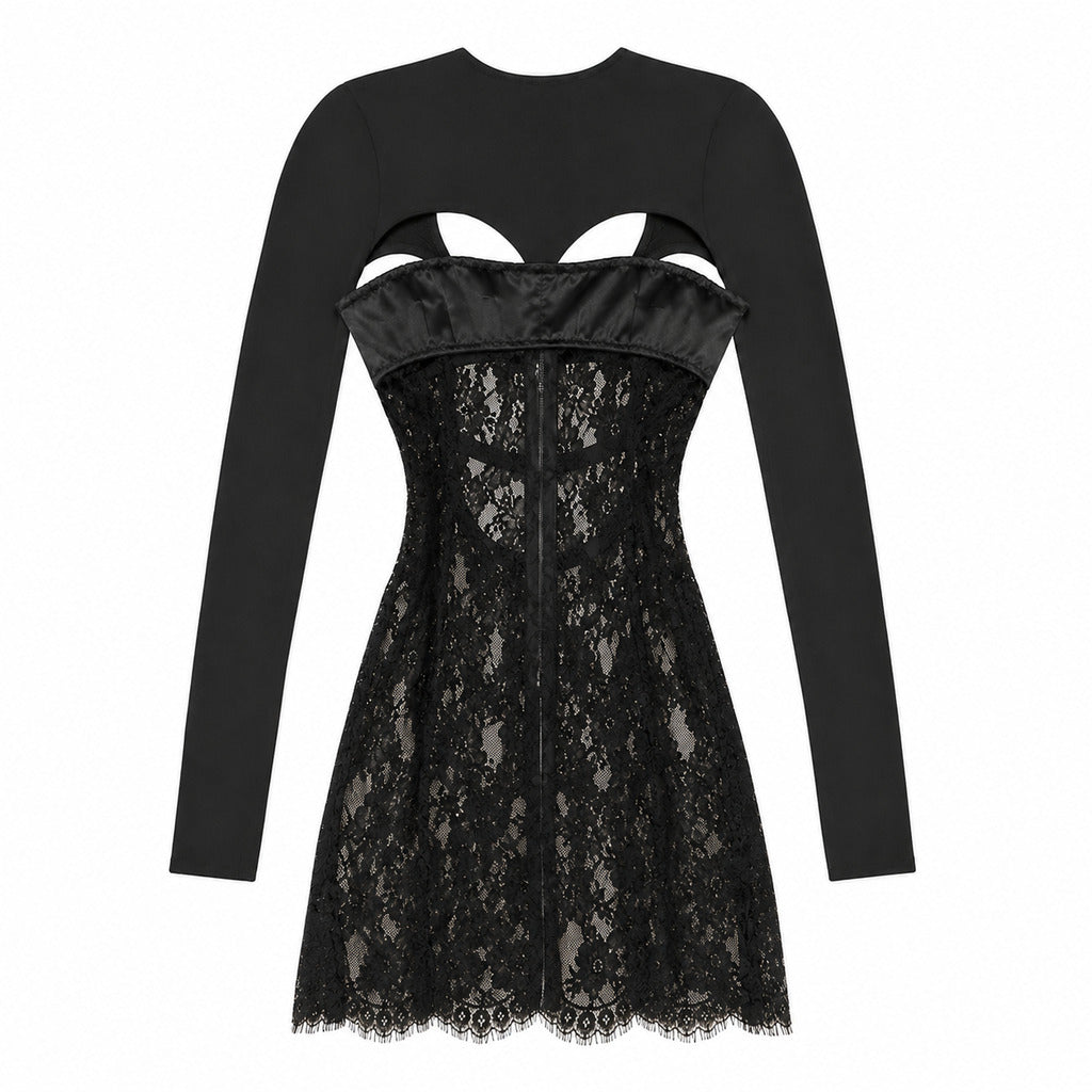 Abito con pizzo floreale