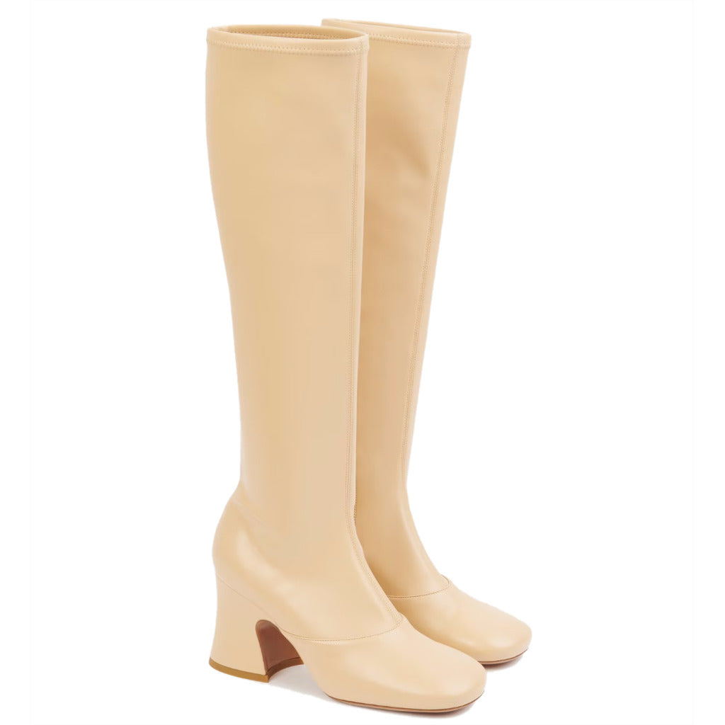 Chloé stivali in morbido tessuto elasticizzato effetto pelle, suola interna in pelle di agnello