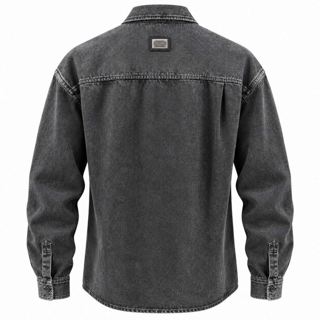 giacca in jeans nera