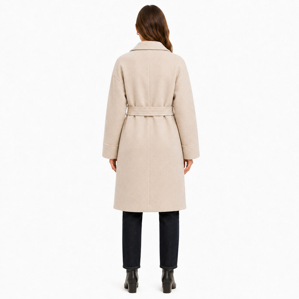cappotto lana con cintura