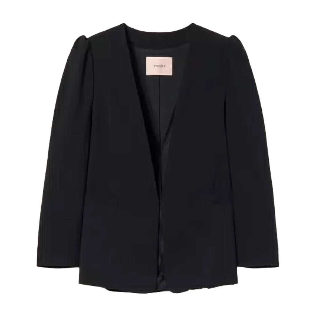 giacca blazer con maniche a sbuffo