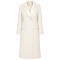 cappotto lungo con rever raso