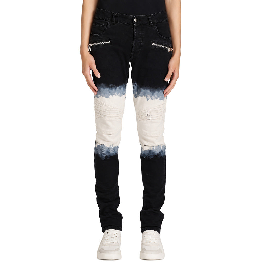 jeans black and white tie-dye