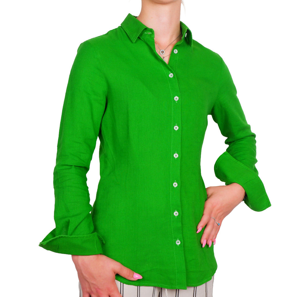 camicia lino verde