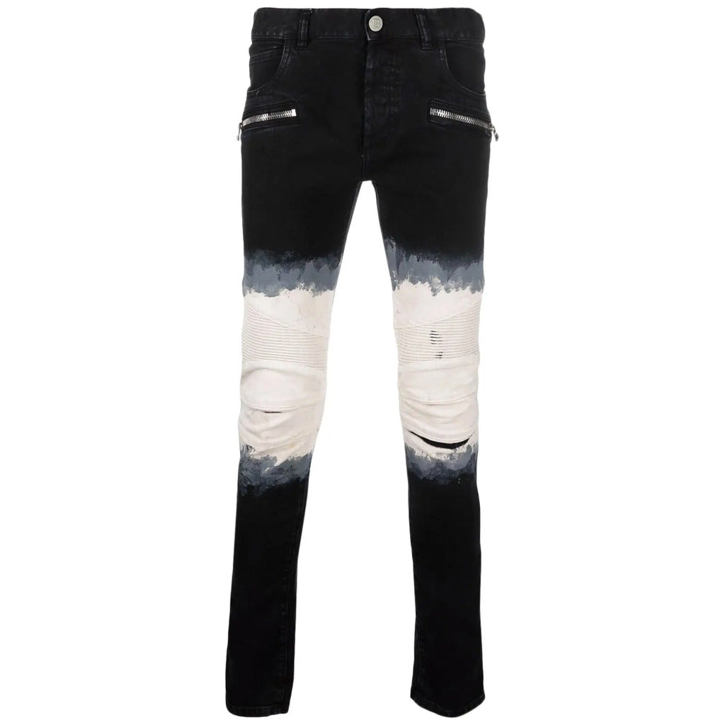 jeans black and white tie-dye