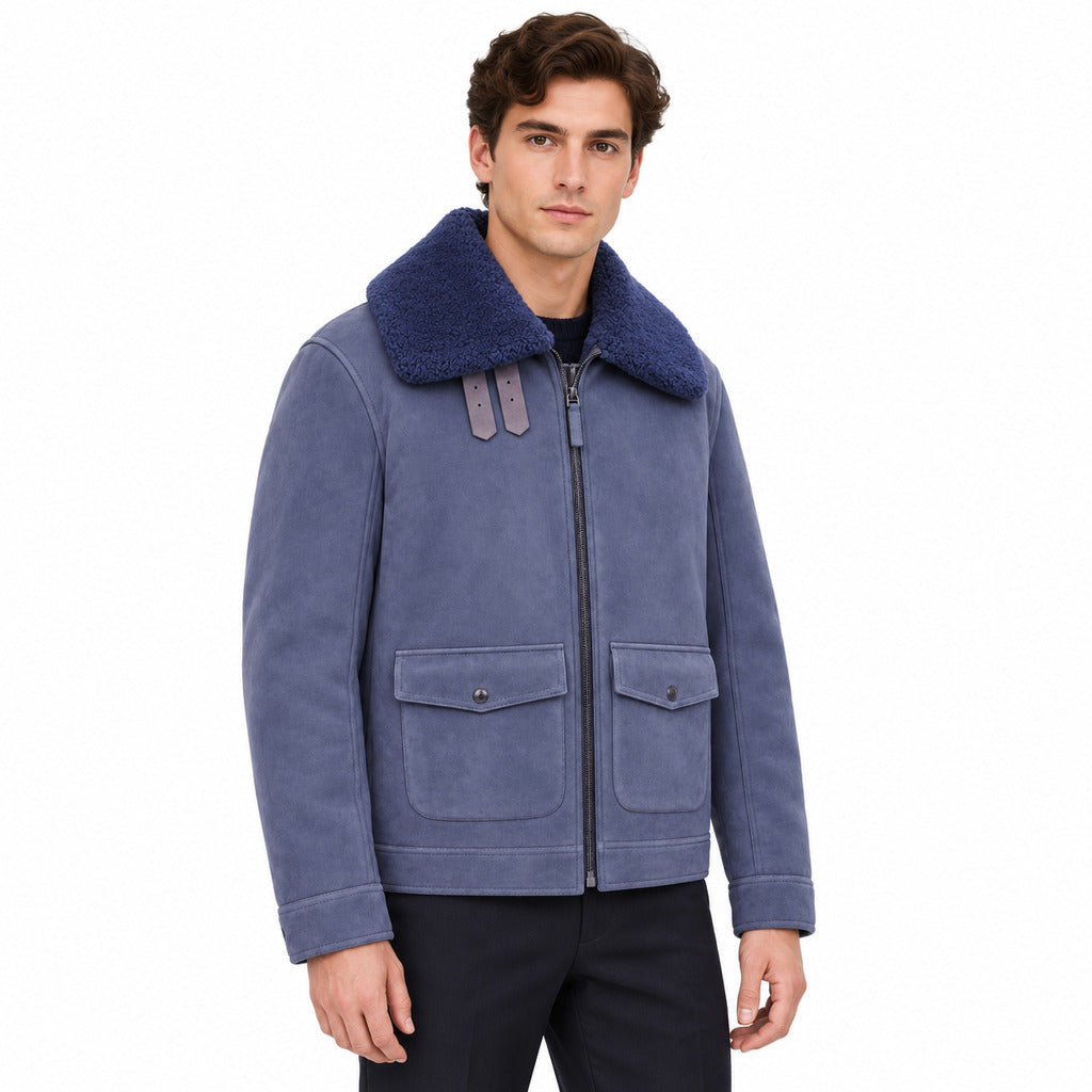 giacca montone blu