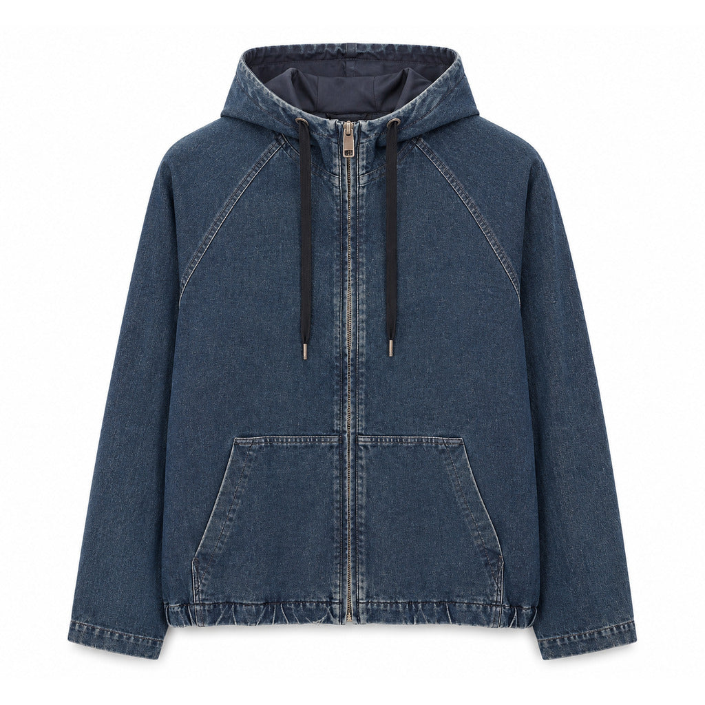 giacca denim con cappuccio