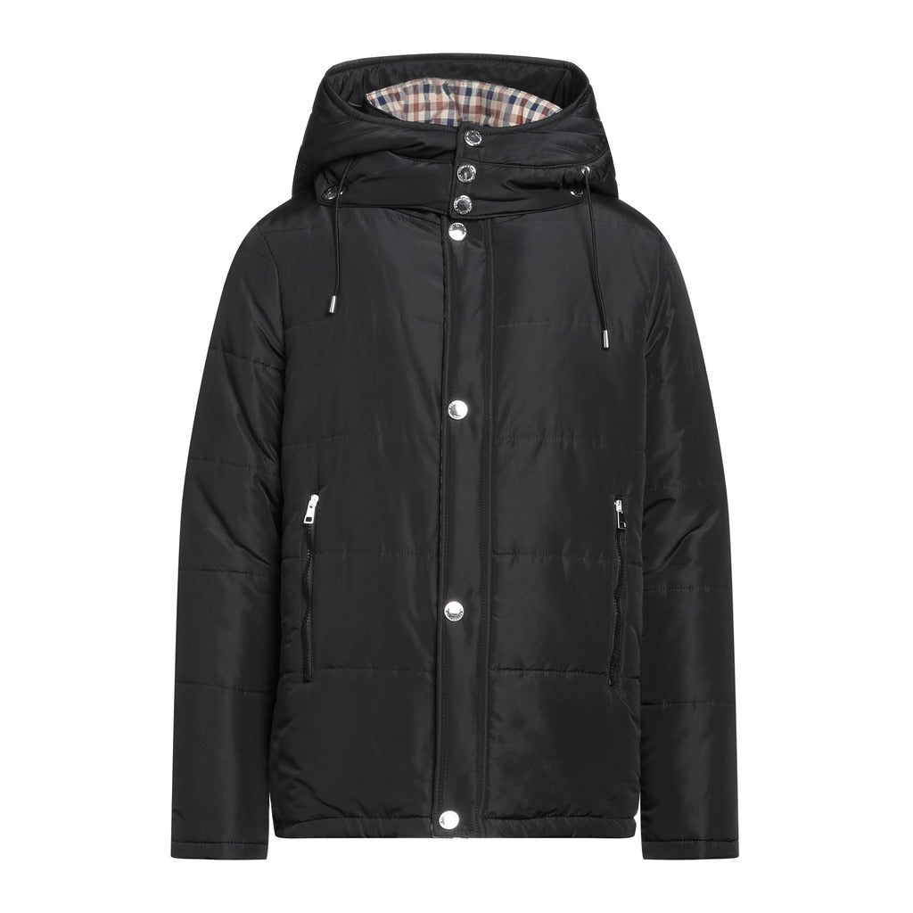 Aquascutum giubbotto, colore nero, cappuccio removibile