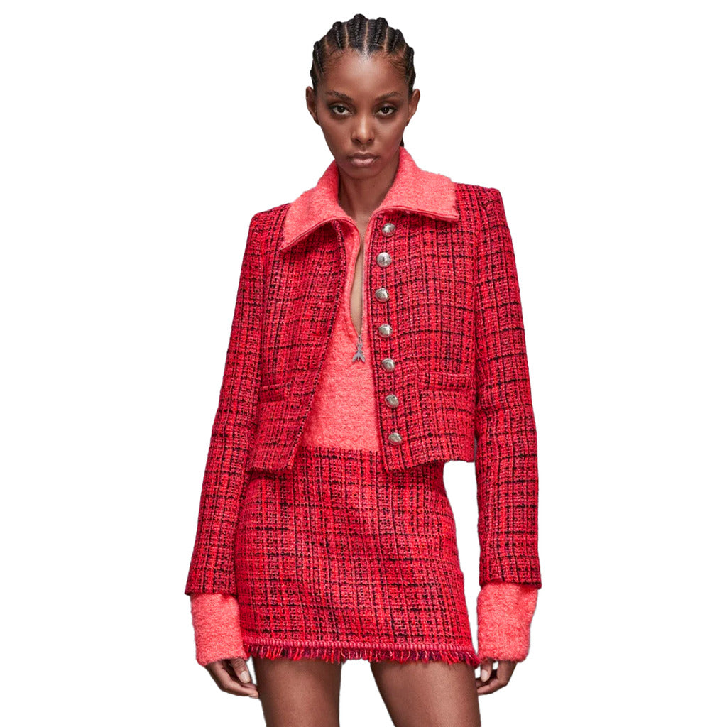 giacca cropped coral tweed