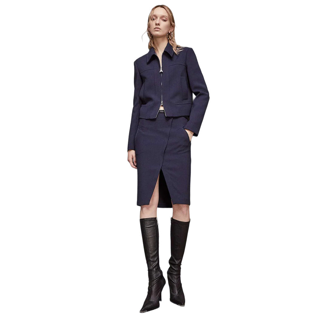 Gonna longuette navy