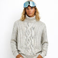 Metallic Cabled Turtleneck