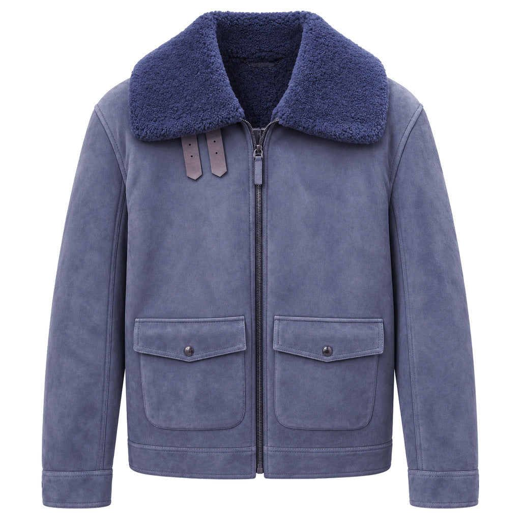 giacca montone blu