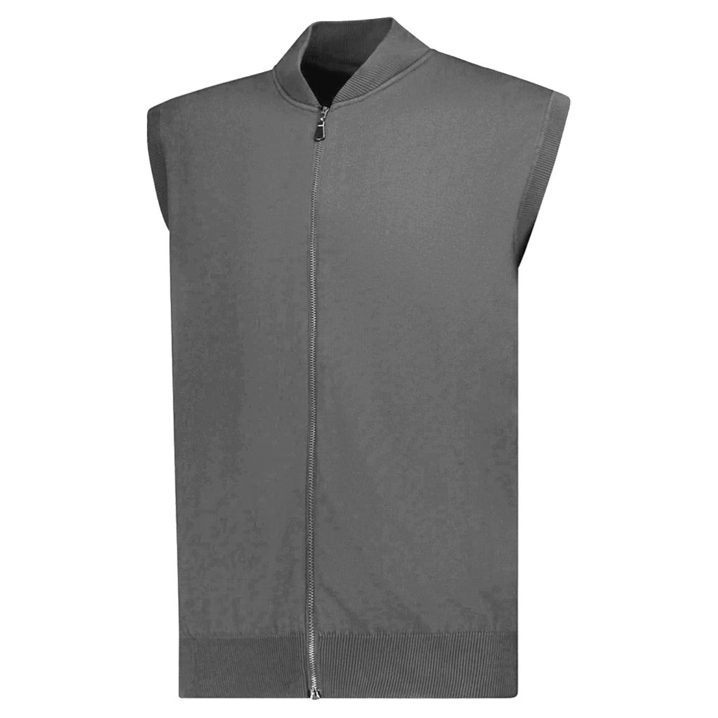 gilet con zip grigio