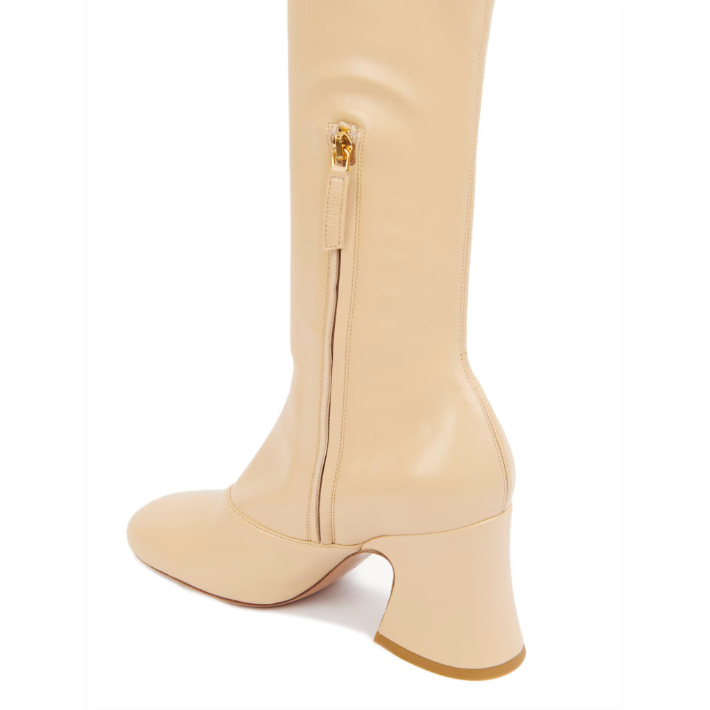 Chloé stivali in morbido tessuto elasticizzato effetto pelle, suola interna in pelle di agnello