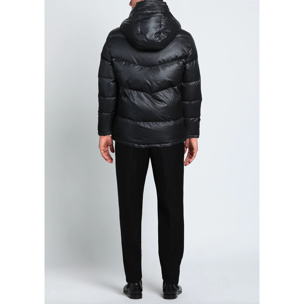 Aquascutum giubbotto, colore nero, cappuccio removibile