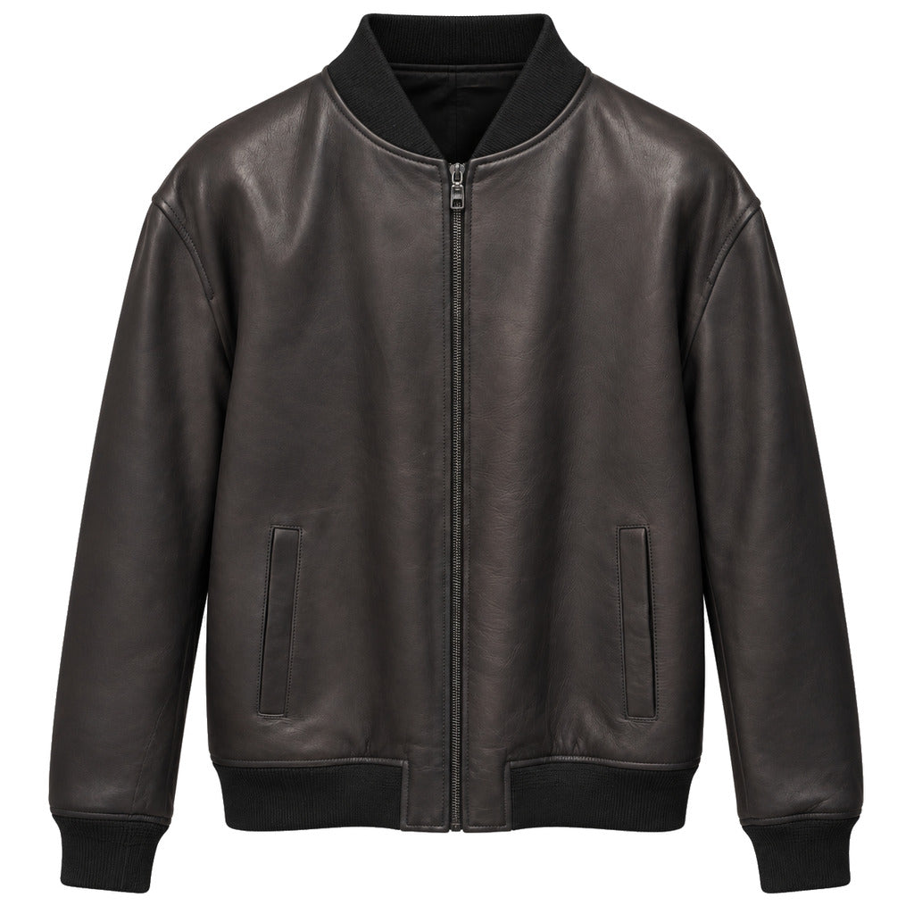 bomber in pelle nera