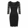 abito con pizzo a maniche lunghe