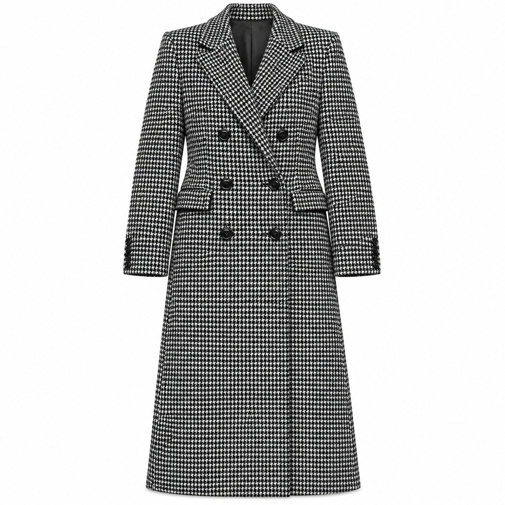 cappotto doppiopetto pied-de-poule