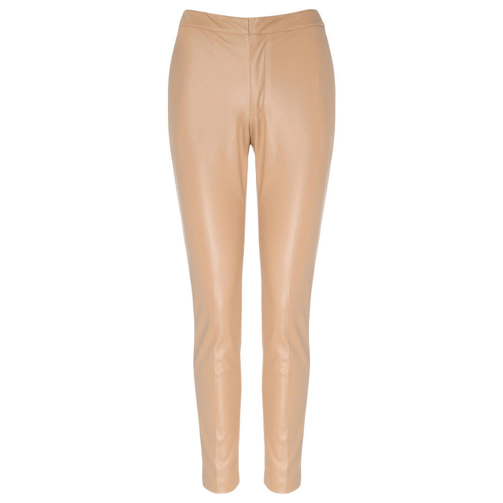 pantaloni ecopelle beige