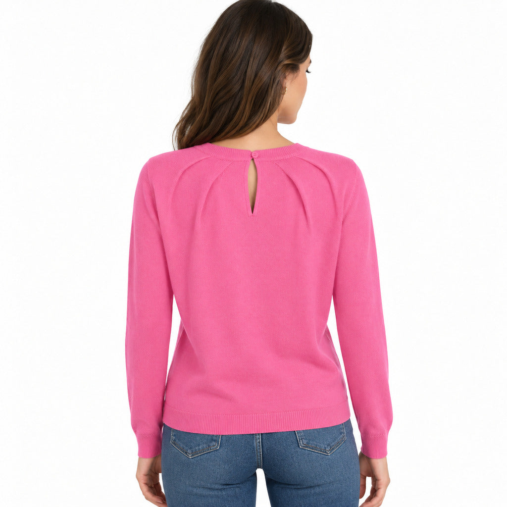 maglia girocollo con ricamo